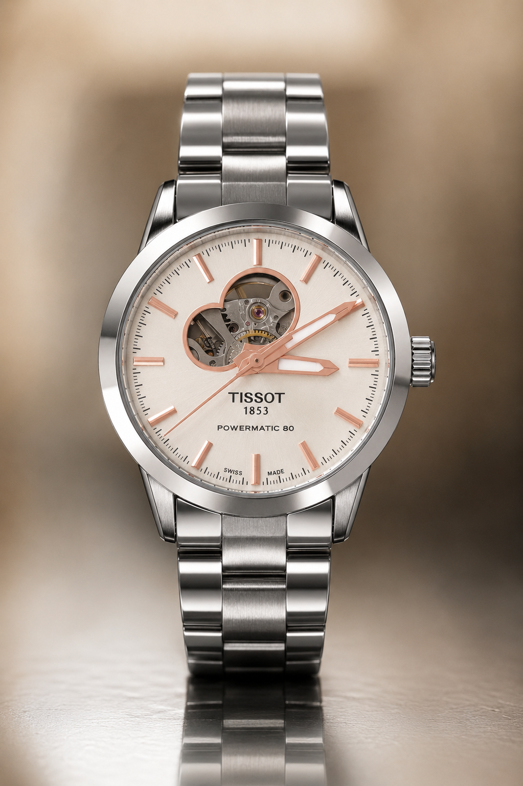 TISSOT Gentleman Open Heart 40mm Watch - T1274071103101