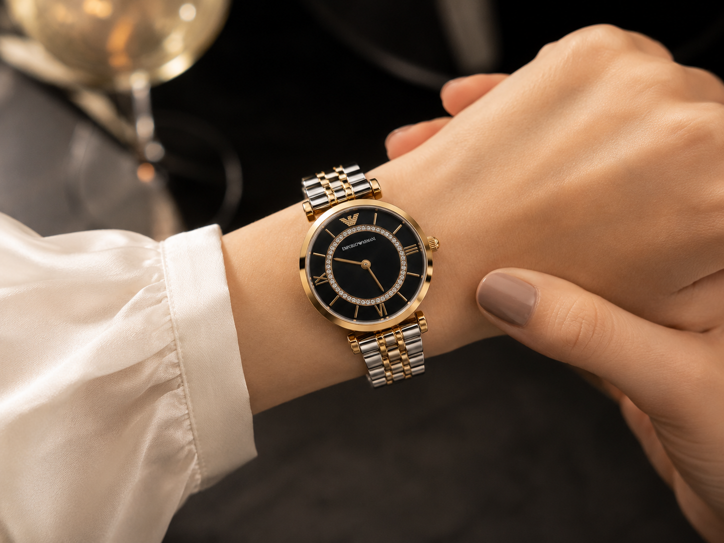 Emporio Armani Gianni T-bar Analog Grey Dial Women's Watch